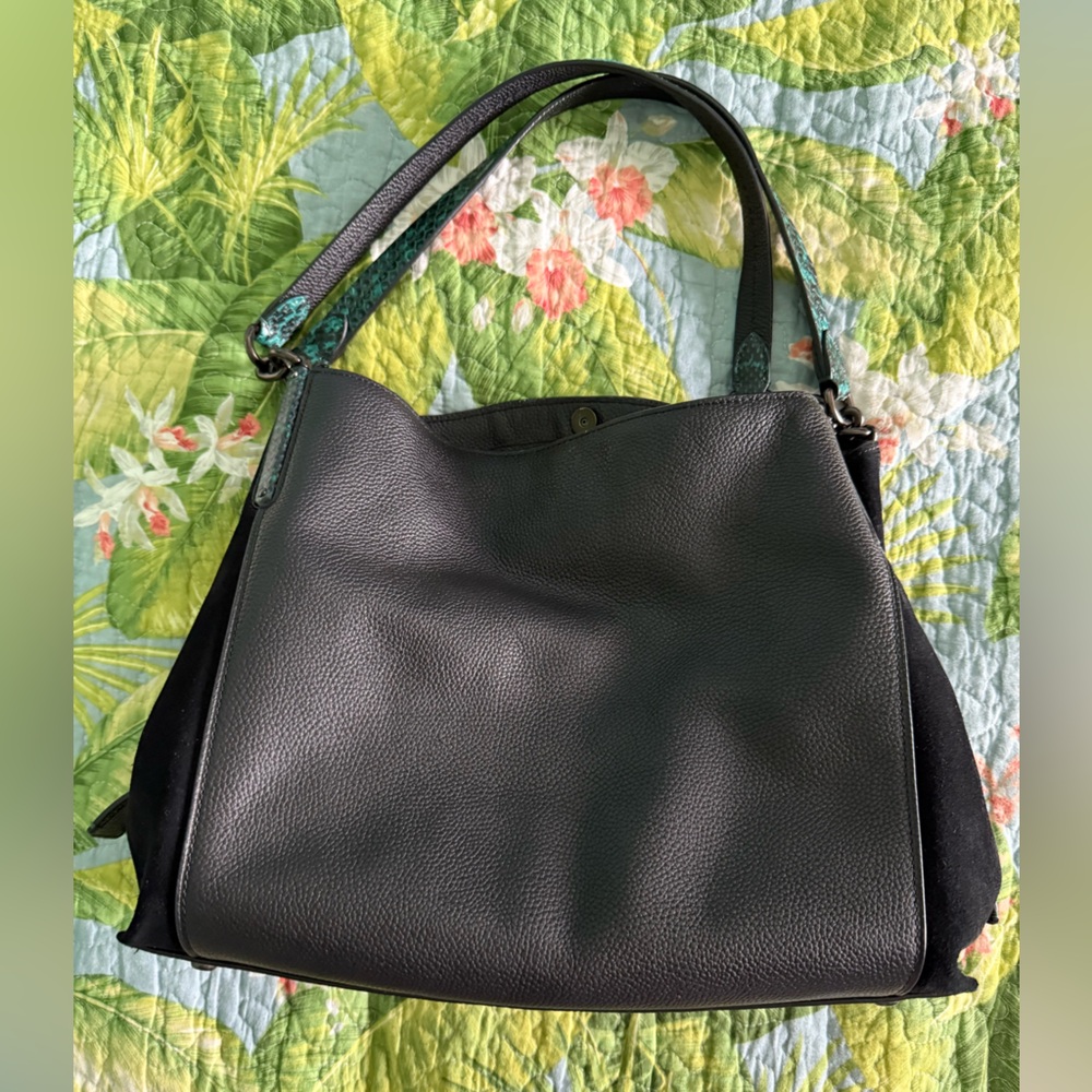 Coach Custom Made Black + Python Leather Tote
